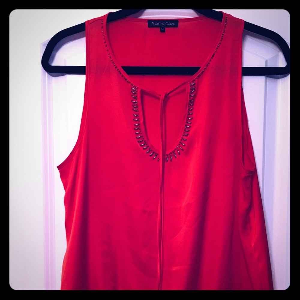 BRIGHT RED DRESSY BLOUSE